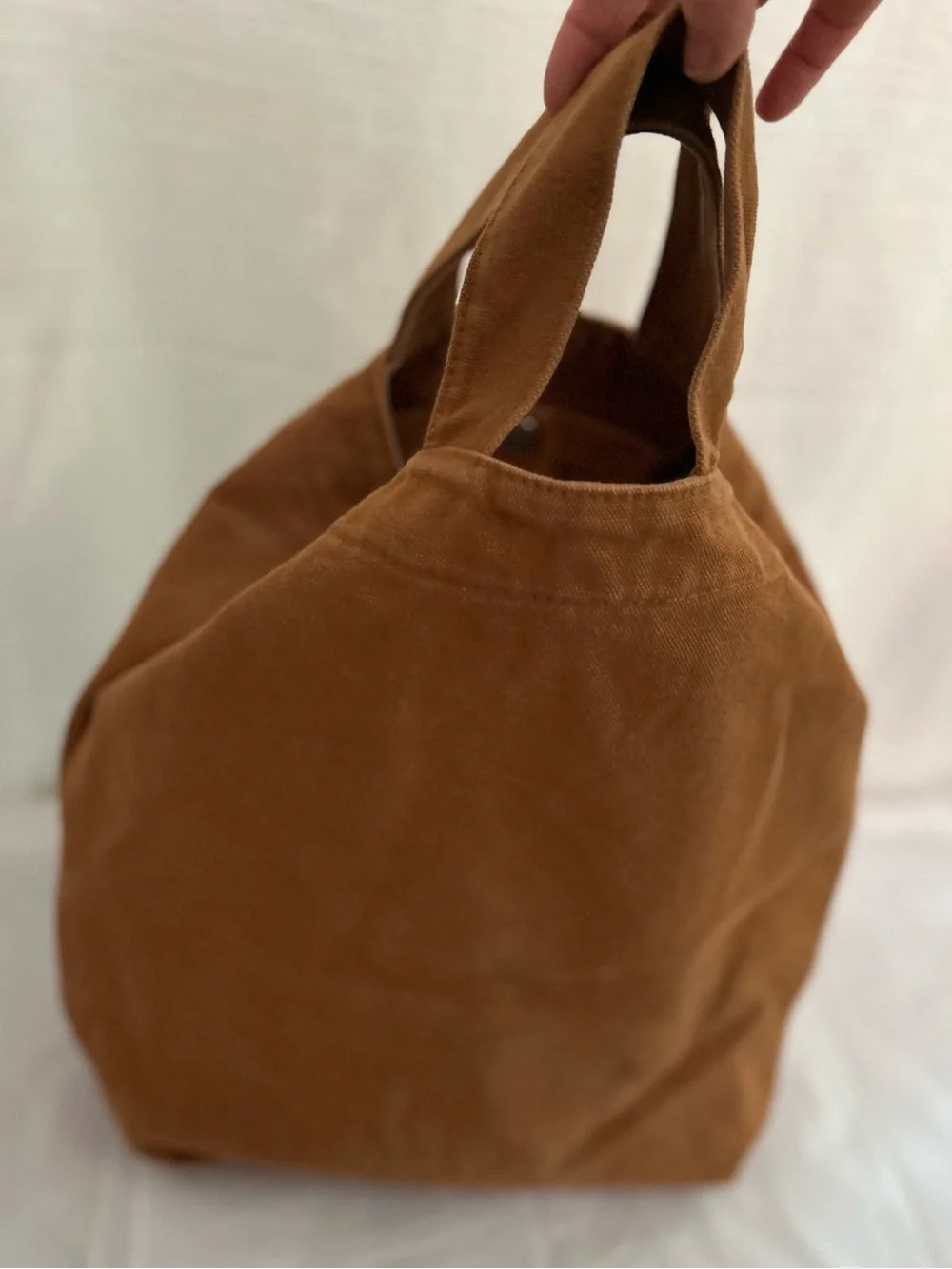 BAGGU Neutral Rust Brown Canvas Tote with Adjustable Strap - Picture 5 of 7